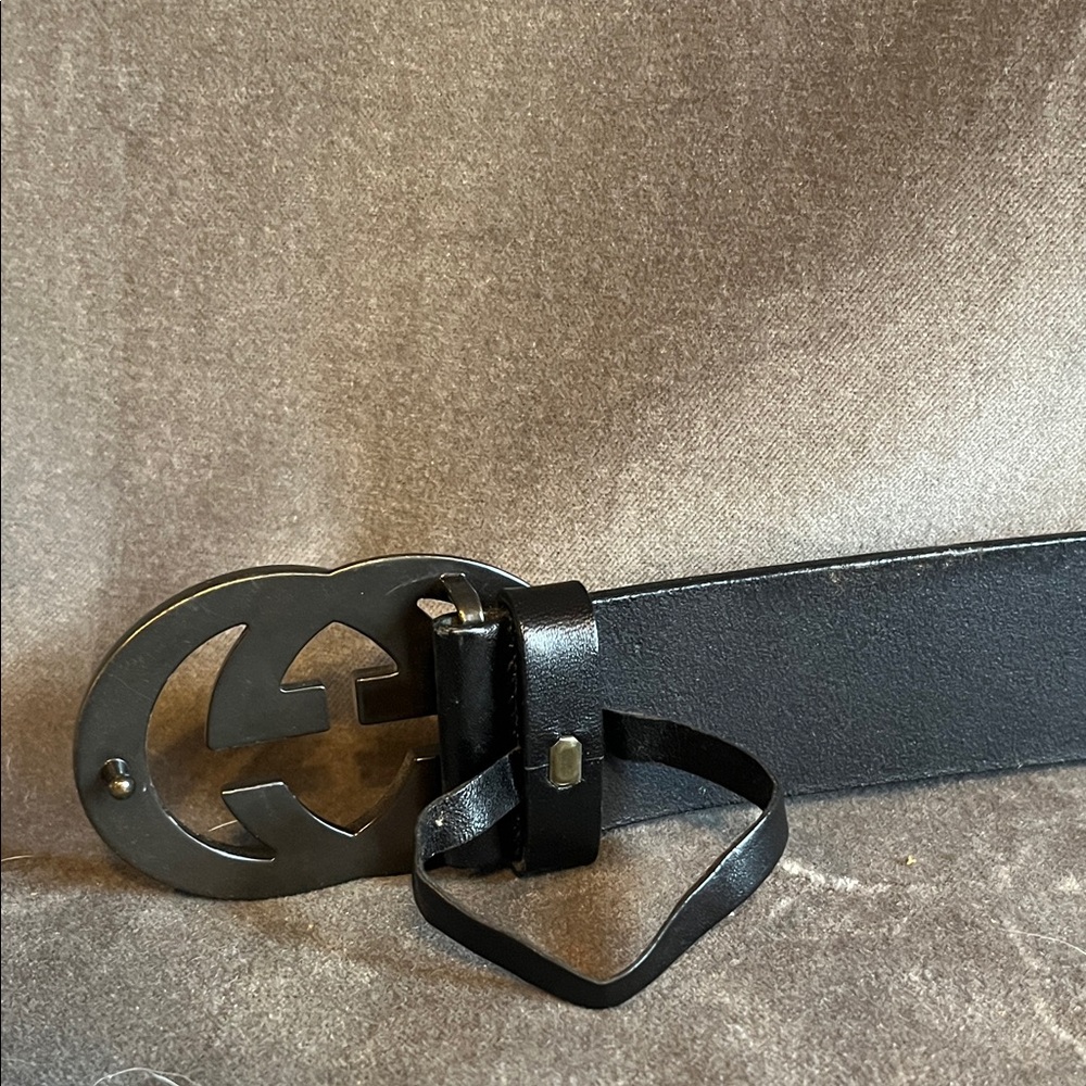 Gucci Black Belt with Black/ copper GG Buckle - Picture 2 of 4